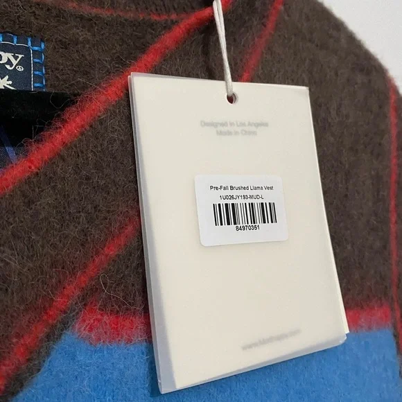 NWT Madhappy Brushed Llama Striped Chocolate Colorblock Multi Vest Size Large - Picture 6 of 6